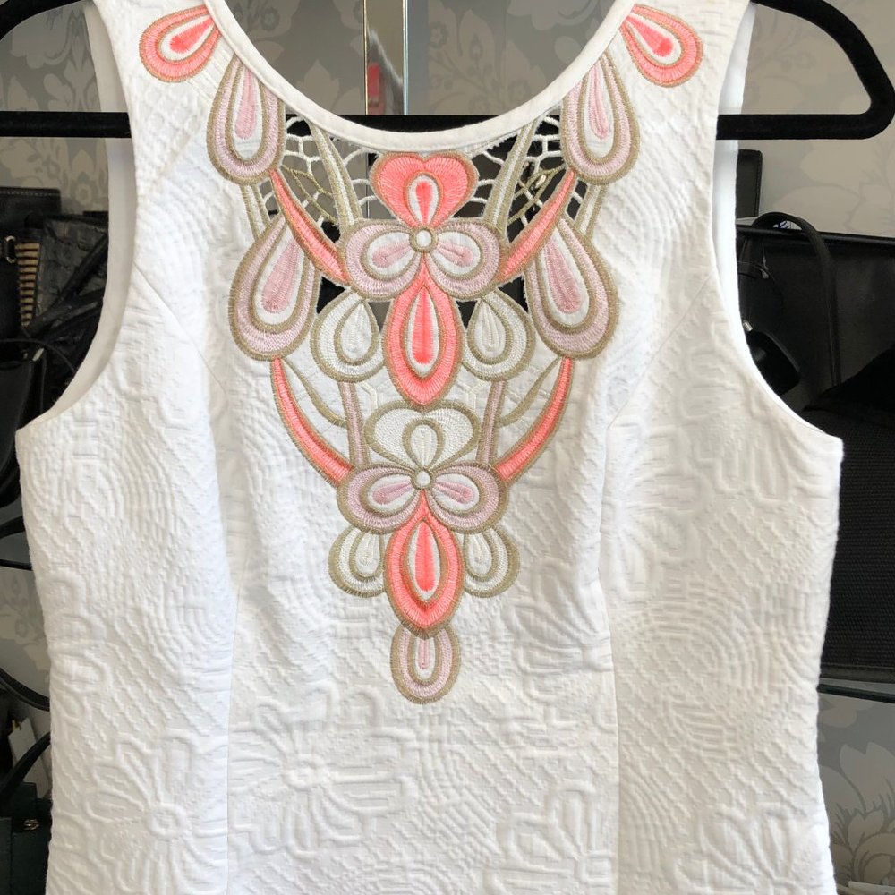 LILLY PULITZER White Floral Pique Logan Dress - Picture 3 of 8